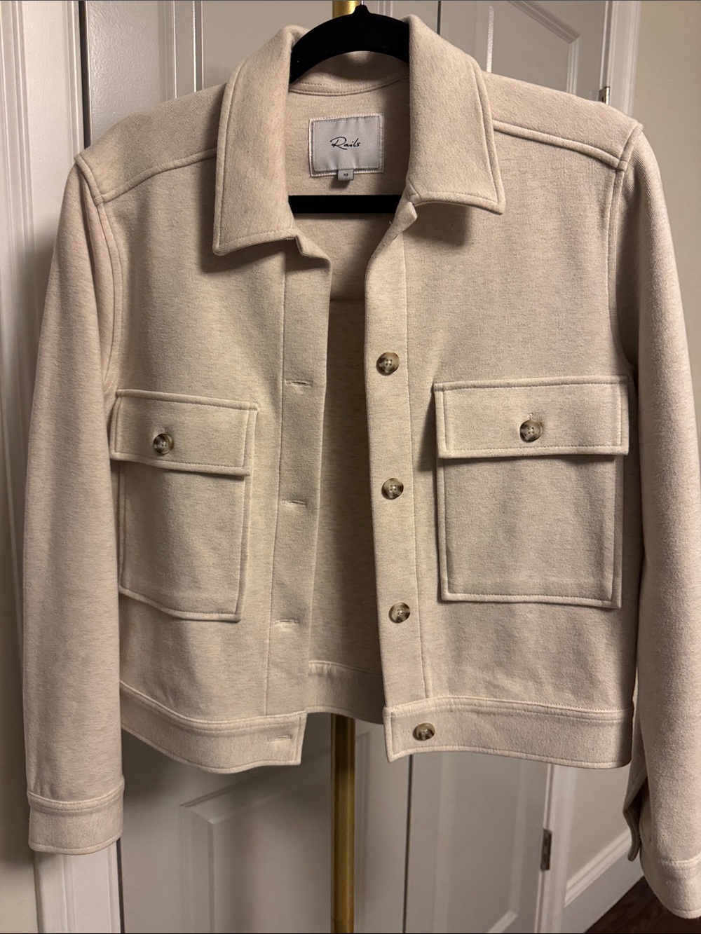 Rails Cream Utility Jacket with Flap Pockets